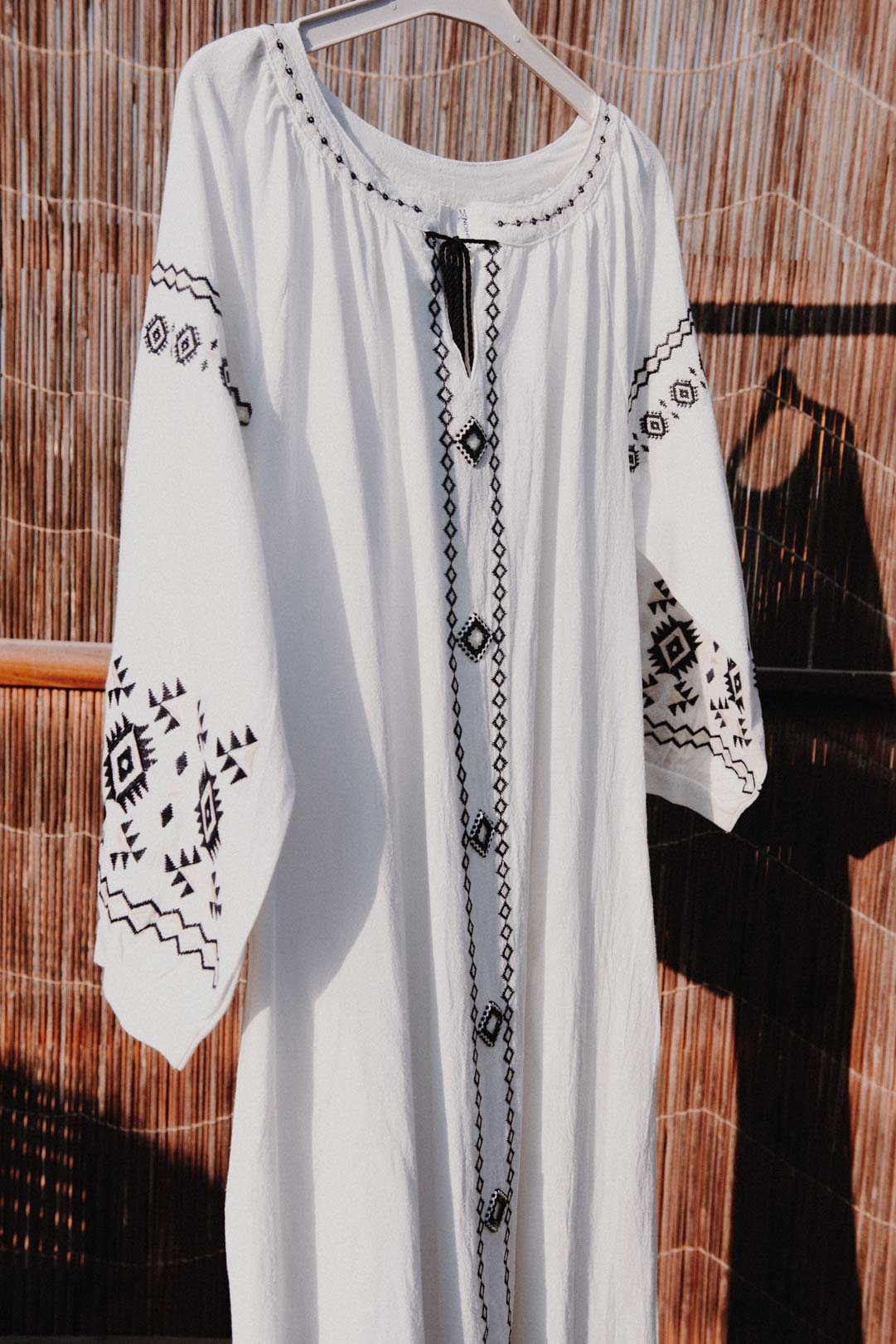 Casual long white Dress with tassel neck (Handmade Customized) - SixtyKey new model design Dubai fashion style 2021 best price