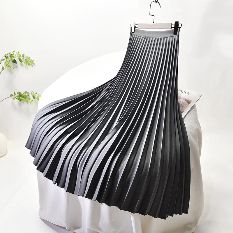 Chiffon Chic Solid Pleated Skirt - SixtyKey new model design Dubai fashion style 2021 best price