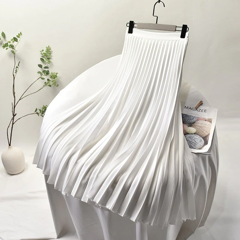 Chiffon Chic Solid Pleated Skirt - SixtyKey new model design Dubai fashion style 2021 best price