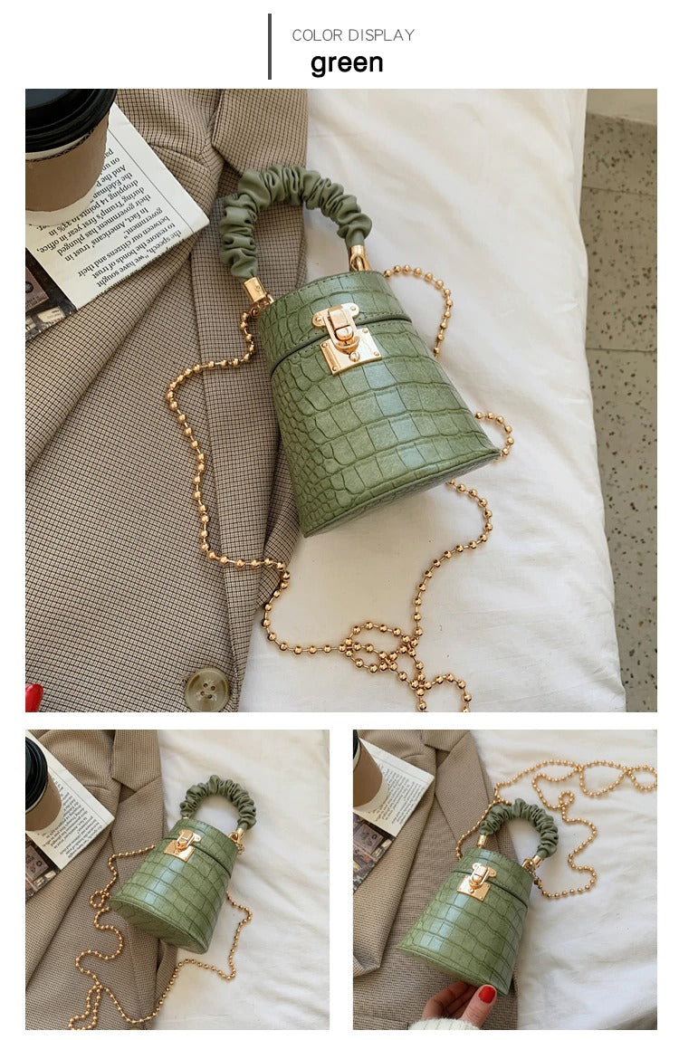 Crocodile Pu Leather Shoulder Chain Bag - SixtyKey new model design Dubai fashion style 2021 best price