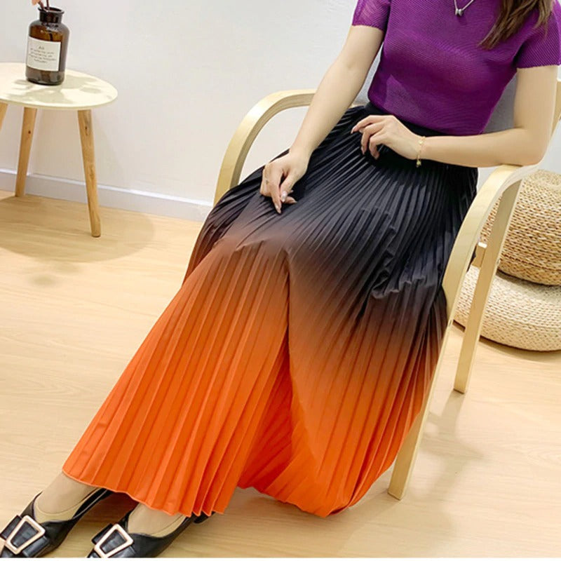 pleated gradient a-line skirt - SixtyKey new model design Dubai fashion style 2021 best price