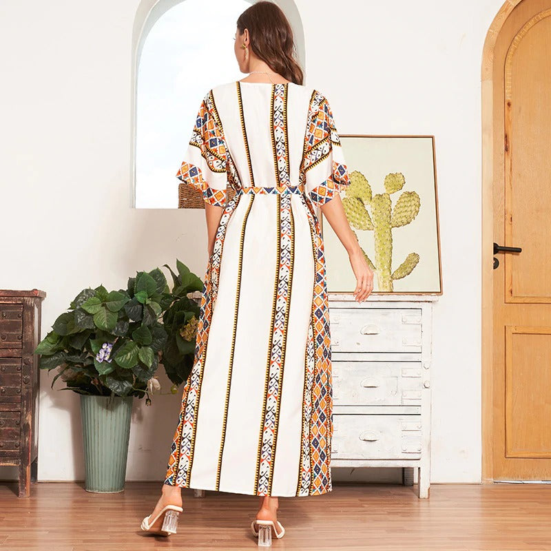 Dress Women floral A line Print - SixtyKey new model design Dubai fashion style 2021 best price