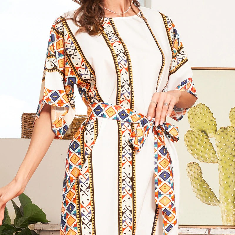 Dress Women floral A line Print - SixtyKey new model design Dubai fashion style 2021 best price