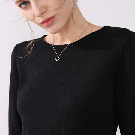 Women knitting sweater long sleeves curled O-neck collar Short Casual Solid pullover - SixtyKey new model design Dubai fashion style 2021 best price