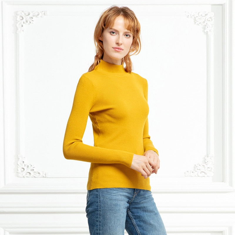 Winter Turtleneck Pullovers Sweaters Primer shirt long sleeve Short Korean Slim-fit tight sweater - SixtyKey new model design Dubai fashion style 2021 best price