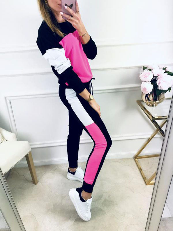 Casual Women's Sport Hoodies Sweatshirt Tops + Long Pants Set 2Pcs Tracksuit Fitness Sweat Suit Sportswear - SixtyKey new model design Dubai fashion style 2021 best price