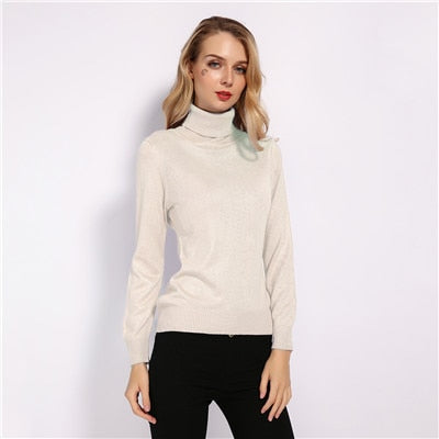 Winter Wool Turtleneck Sweater Soft Handle Warm Women Jumper - SixtyKey new model design Dubai fashion style 2021 best price