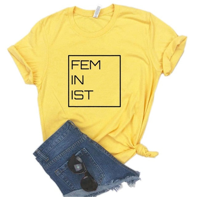 FEMINST SQUARE Women tshirt Cotton Casual Funny t shirt - SixtyKey new model design Dubai fashion style 2021 best price