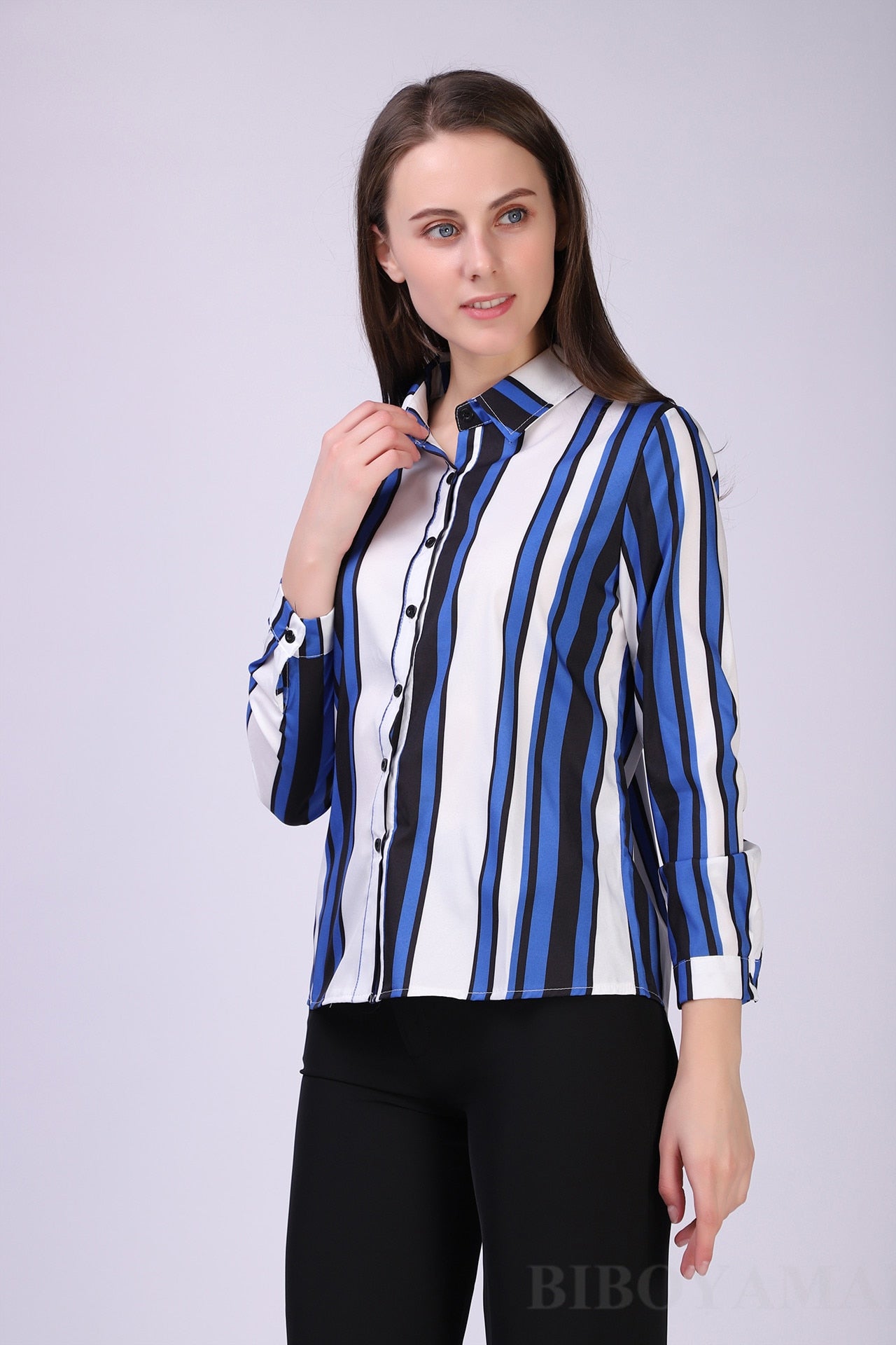 Blouse Women Chiffon Office Career Shirts Tops Fashion Casual Long Sleeve Blouses Femme Blusa - SixtyKey new model design Dubai fashion style 2021 best price