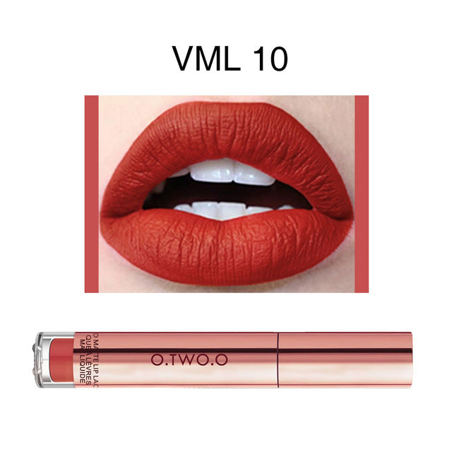 Matte Lipstick Liquid Waterproof Long Lasting Velvet Lip Gloss Makeup Smooth Pigment Lip Tint Red Lips Cosmetics - SixtyKey new model design Dubai fashion style 2021 best price