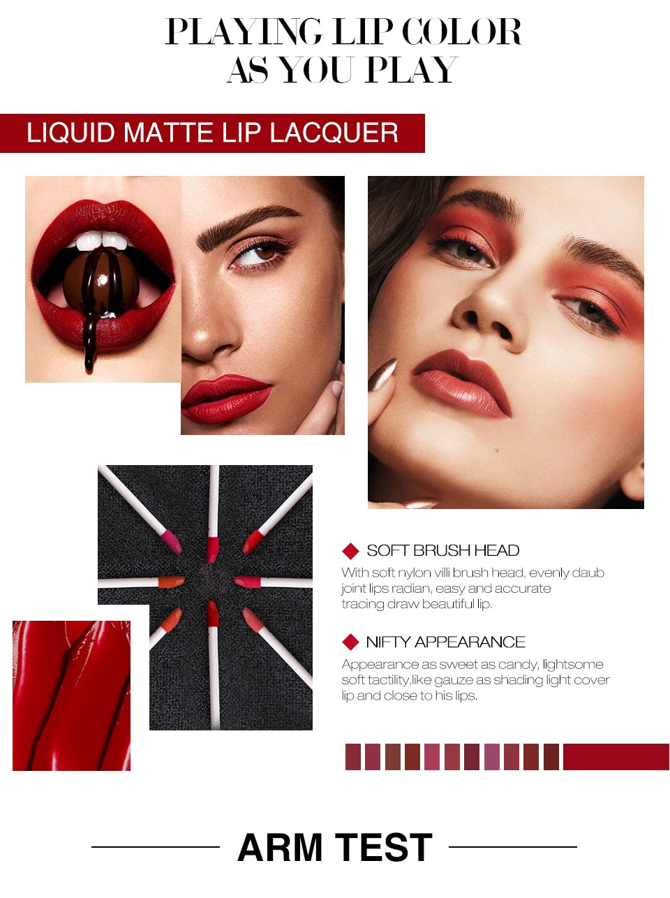Matte Lipstick Liquid Waterproof Long Lasting Velvet Lip Gloss Makeup Smooth Pigment Lip Tint Red Lips Cosmetics - SixtyKey new model design Dubai fashion style 2021 best price