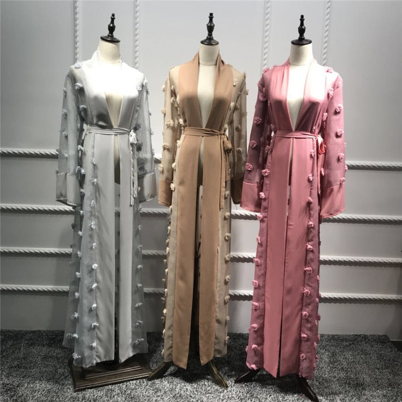 Floral Abayas Cardigan Dress - SixtyKey new model design Dubai fashion style 2021 best price