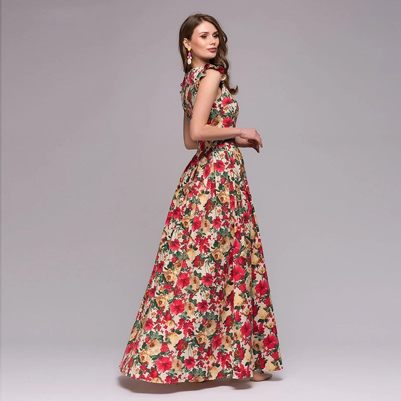 Women Printing Party Dress Sleeveless - SixtyKey new model design Dubai fashion style 2021 best price