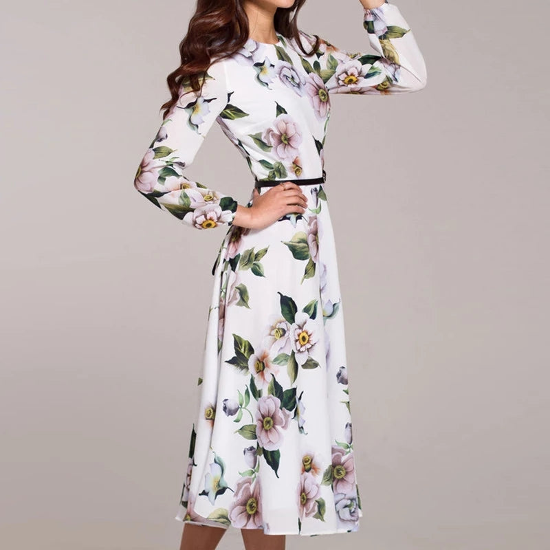 Casual Dress Wrist Sleeve Print floral - SixtyKey new model design Dubai fashion style 2021 best price