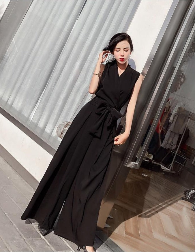 V-neck Jumpsuits Wide Leg - SixtyKey new model design Dubai fashion style 2021 best price