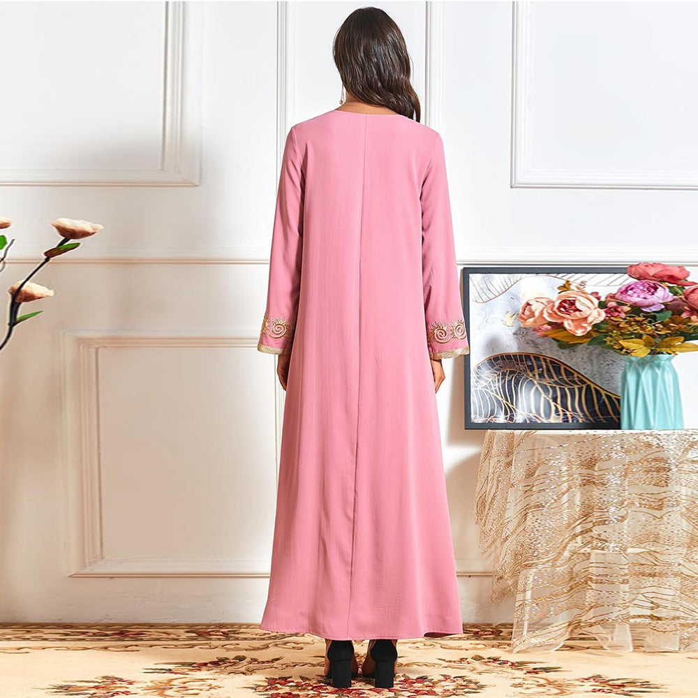 Pink Maxi Dress Cotton Robe Femme - SixtyKey new model design Dubai fashion style 2021 best price