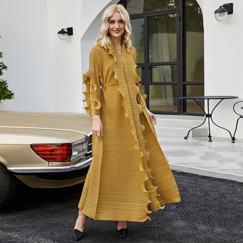 Aesthetic clothes long pleated dress - SixtyKey new model design Dubai fashion style 2021 best price