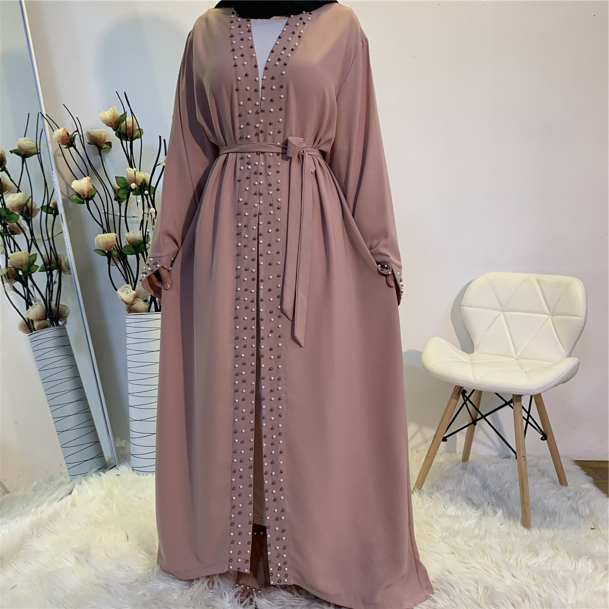 open Abaya dress with Robe - SixtyKey new model design Dubai fashion style 2021 best price