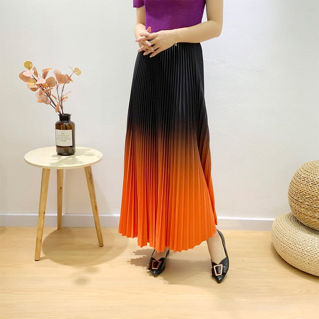 pleated gradient a-line skirt - SixtyKey new model design Dubai fashion style 2021 best price