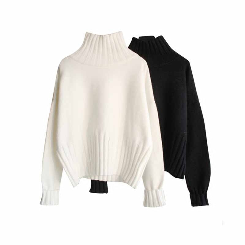 Turtleneck Sweater Women Pullover High Elasticity Knitted Ribbed Slim Jumper - SixtyKey new model design Dubai fashion style 2021 best price