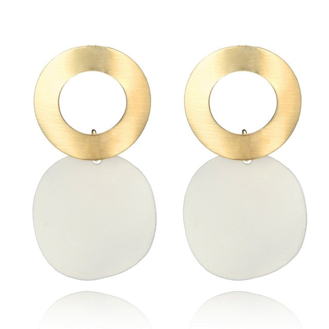 Elegant Round Metal Earrings for Women - SixtyKey new model design Dubai fashion style 2021 best price